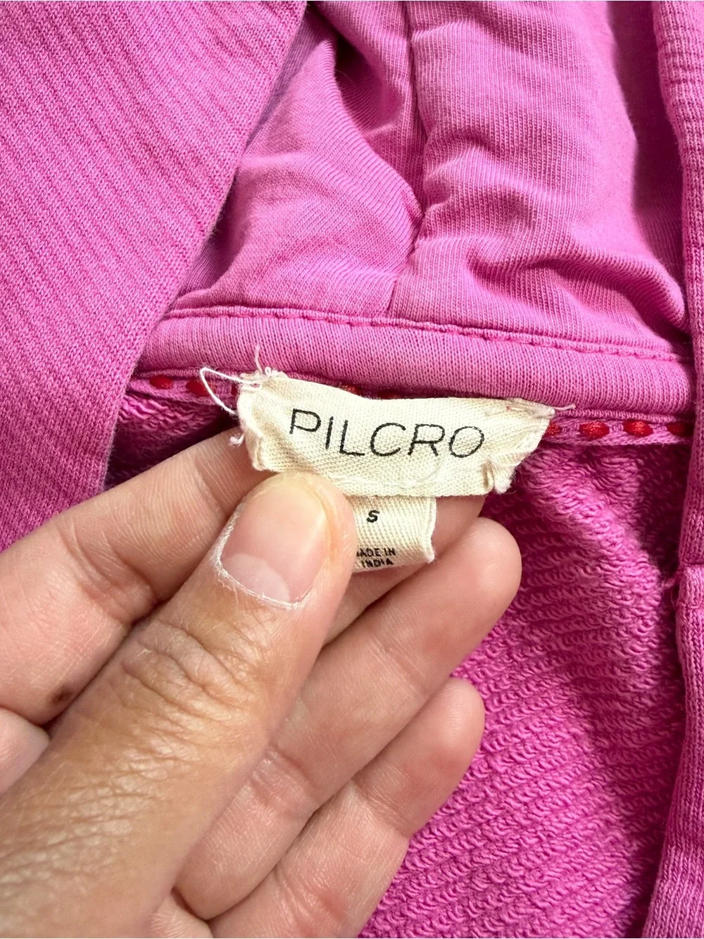 Pilcro Women’s Sleeveless Hoodie Sweatshirt V-Neck in Pink S